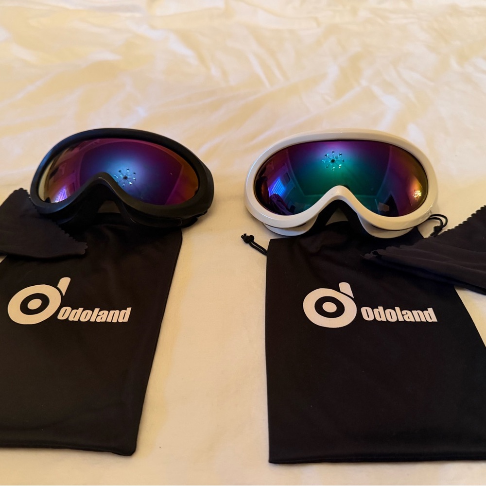 Odoland Ski Goggles Set - Black and White